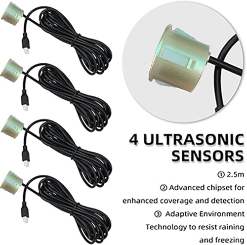 Parking Sensor Kit Backup Sensor Kit Reverse Sensor for Car 20 Color Options for Probes Adjustable Alarm Volume Professional Sensore de Reversa para Carro Safe Driving Assistant Champagne Gold (Champagne Gold)