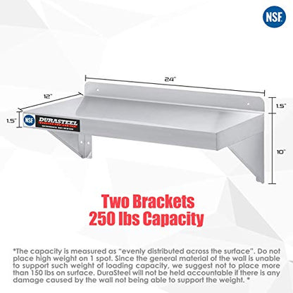 Stainless Steel Wall Shelf (12 x 24 inch)