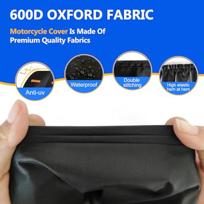 Motorcycle Cover (Black / 116" x 41" x 50")