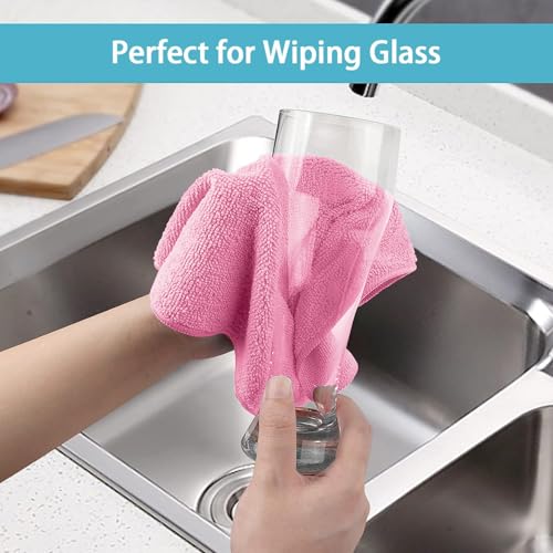 50PK Microfiber Cleaning Cloth (Pink)