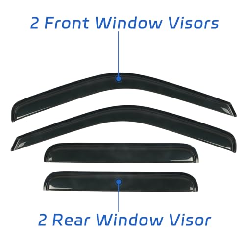 4 PCS Rain Guards Fit for 1999 (For 1999-2016 F250-F550 SuperCrew)