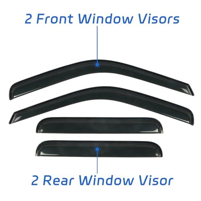 4 PCS Rain Guards Fit for 1999 (For 1999-2016 F250-F550 SuperCrew)