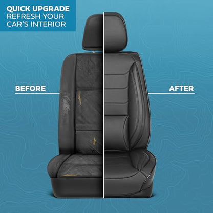 Curated Elite Leather Seat Covers for Cars & SUVs (Black (Elite) / Front Seats)