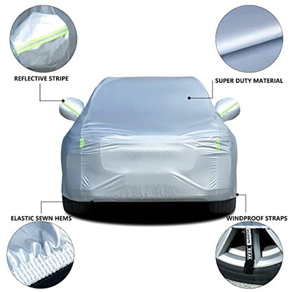 Light Shell Waterproof UV (Silver-Green / YXXL: for SUV (Length 206"-215"))