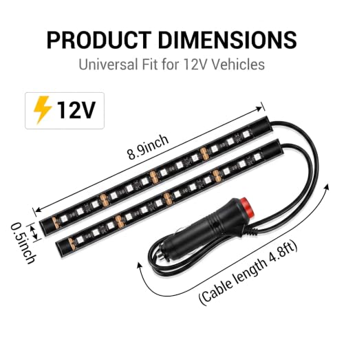 24‑LED USB Car Interior Ambient Light Strips (1 PC / White)