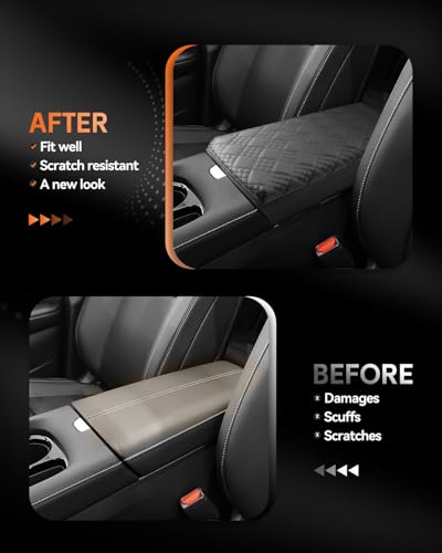 for 2025 2026 Nissan Murano Center Console Cover Armrest Box Cover for Murano (Murano Thickened Black Leather)