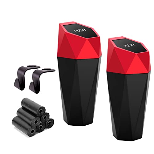 Car Trash Can Cup Holder (600ml x 2 / Red)