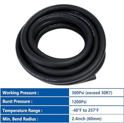 Rubber Fuel Hose Line Push Lock 1 (1/4" ID 25ft)