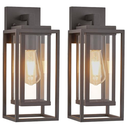 14" Double Cage Outdoor Wall Light (14-inch / Old Rust)