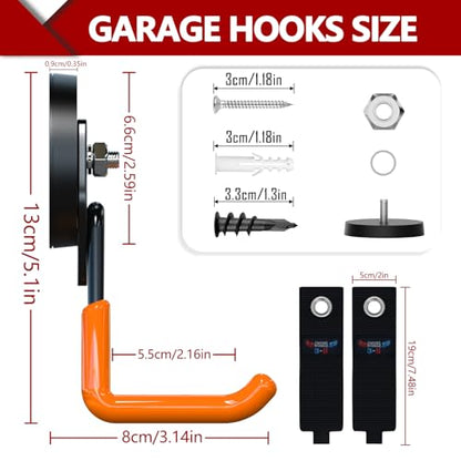 Heavy Duty Magnetic Hooks (2.6"x4-SU / Orange)