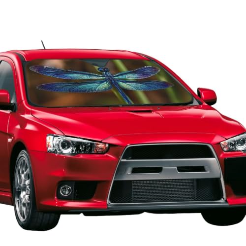 Dragonfly Car Windshield Sunshade Front Window Sun Visor Protector Foldable Shield Cover for Truck SUV (Black1 / Small)