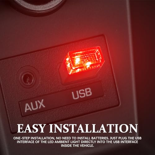 4PCS Mini USB LED Car Light (Red)