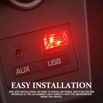 4PCS Mini USB LED Car Light (Red)