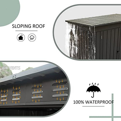 Domi Outdoor 5’ x 3’ Storage Shed (5' x 3' Sloping Roof / Dark Gray)