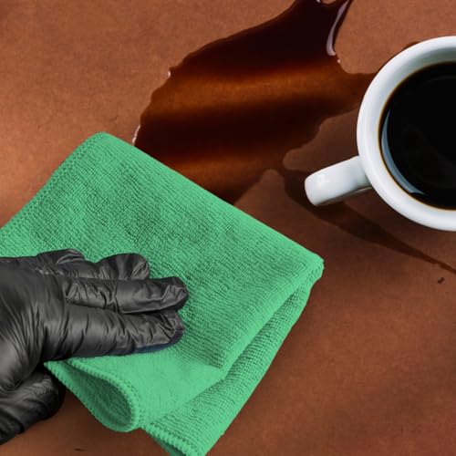 Microfiber Cleaning Cloths (Pack of 12 - 12x12 Inches / Green)