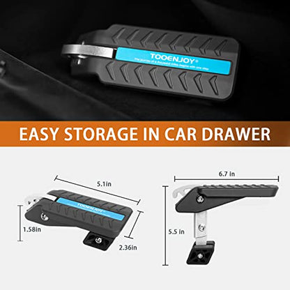 Adjustable 5 Gear Extra Protection Car Door Latch Step No Assemble Foldable Heavy Duty Car Gadgets Stand Pedal Ladder for Easy Roof Rack Access (Dark Grey)