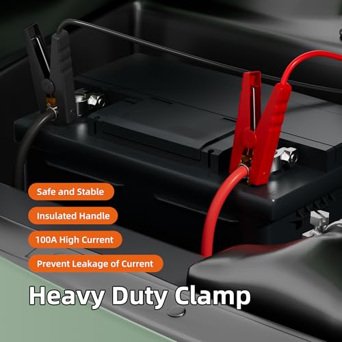 Jumper Cable Alligator Clips with 18V 6FT 12AWG Wire Compatible with Battery Adapter Portable Silicone Wire Jumper Starter Clamps for Jump Starting Car Tool Battery (M Adapter with 12AWG 6ft Jumper Cable Clamps)