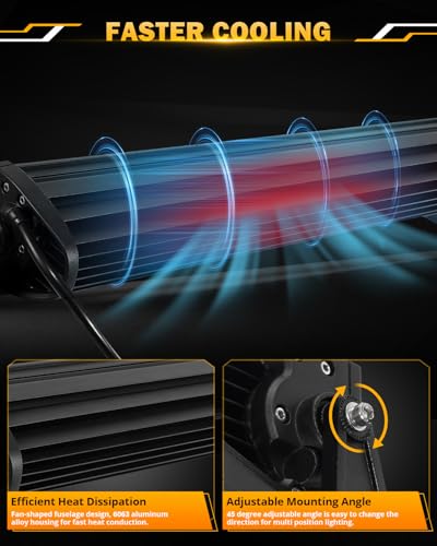 LED Light Bar 30 Inch 180W 6 Modes Amber White Offroad Strobe Light (Amber White 30")