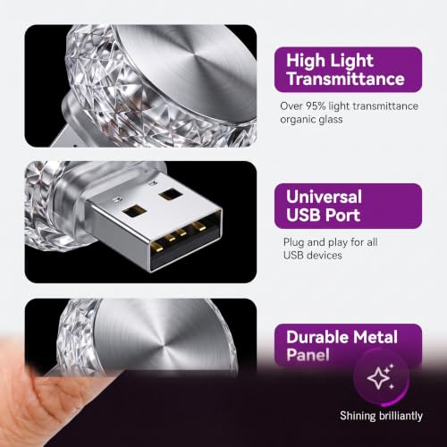 USB LED Car Interior Lights (Purple)