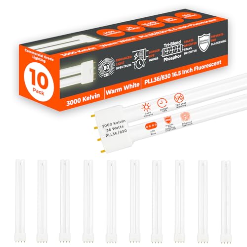 PLL36 830 36W 16.5" Twin Tube Compact Fluorescent Light Bulb 4 (3000k / 10 Count (Pack of 1))
