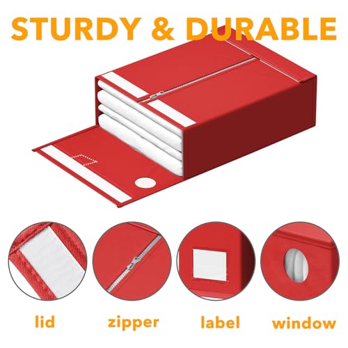 9 Pack Bed Sheet Organizers and Storage (9 pcs / Red)