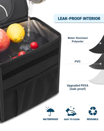Car Trash Can with Lid (4 Gallons / Black)