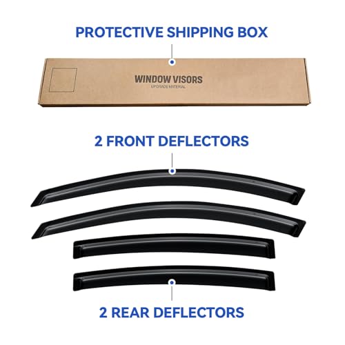 Window Visors Rain Guards for 2010 2011 2012 2013 Mazda 3 Sedan (2010-2013 Mazda 3 Sedan)