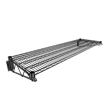 18" x 60" Black Epoxy Wire Wall Mount Shelf (Black / 18" x 60")