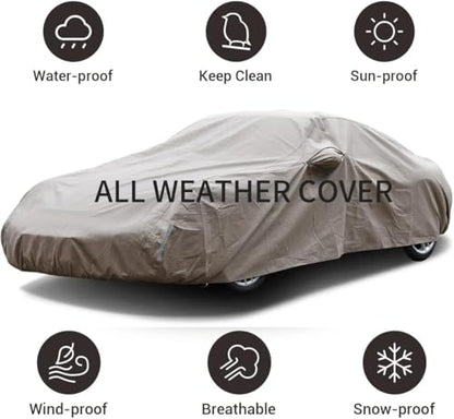Thick Shell Car Cover Waterproof All Weather for Automobiles (Brown / CM: for Coupe (Length 173"-182"))