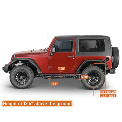JK 2 Door Side Steps Running Boards (Tubular)