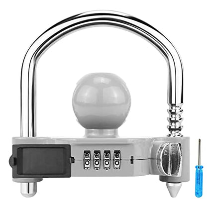 1 Pack Universal Hitch Lock with Combination Lock (Gray)