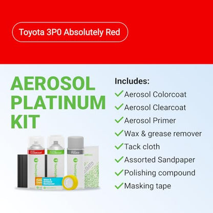 Car Paint Touch Up Spray Kit (Aerosol Spray - Platinum Kit / Absolutely Red)