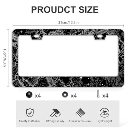 Topographic Map License Plate Frames (Topographic Map)