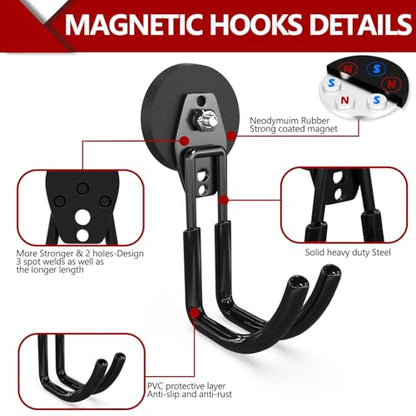 Heavy Duty Magnetic Hooks (2.6"x2-MJ / Black)