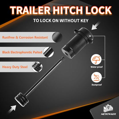 Trailer Tongue Coupler Lock 1 (Black / 2 Pack Keyd Alike)