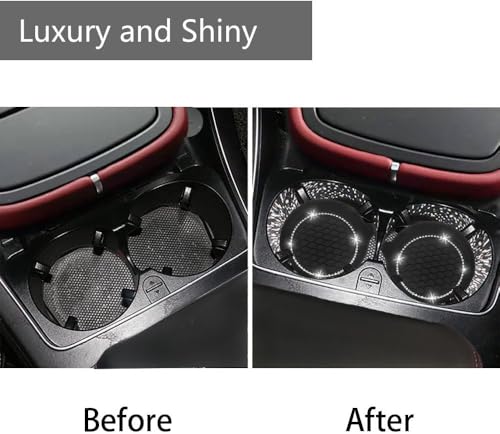 2pcs Bling Car Cup Holder Coaster (New Black / 2pcs)