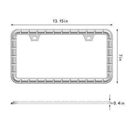 3D Chrome License Plate Frames (Chain Pattern)