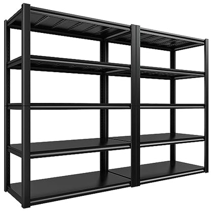 Garage Shelving 48.2" W Storage Shelves 3000LBS Heavy Duty Shelving Adjustable Metal Shelf Industrial 5 Tier Pantry Shelves for Basement Warehouse Supermarket 72.2"H x 24.2"D x 48.2"W (72.2"H x 24.2"D x 48.2"W)