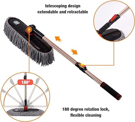 Car Duster Exterior with Extendable Handle (Gray)