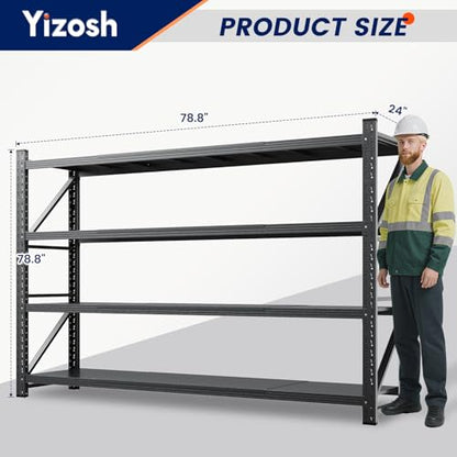 79" W Metal Garage Storage Shelves (79"Wx24"Dx79"H)