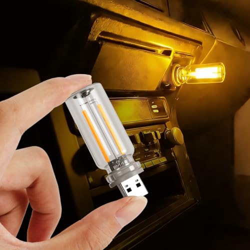 2 PCS USB LED Lights for Car Interior (Warm White)