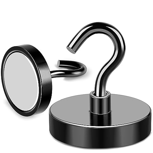 Magnetic Hooks Heavy Duty 170LB+ Strong Black Magnets Hook (Silver / 6Pack-170LB)