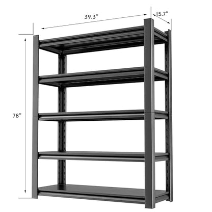 5 Tier Garage Shelving (16" D x40" W x78" H)