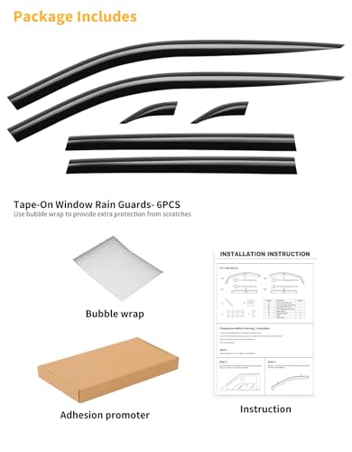 Tape On Window Visors Rain Guards for Toyota RAV4 2019 (Fit for 2019-2025 Toyota RAV4)