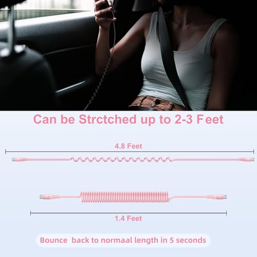 USB C to C Cable 3FT for Car (3FT / Pink)