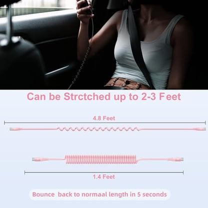 USB C to C Cable 3FT for Car (3FT / Pink)