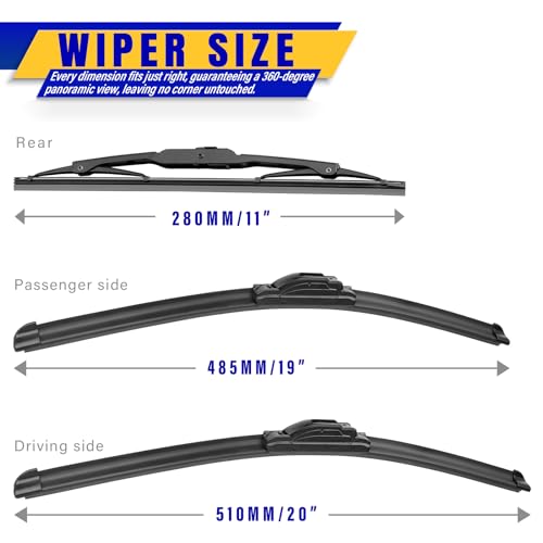 3 Wipers Fits Honda CR (20"+19"+11")