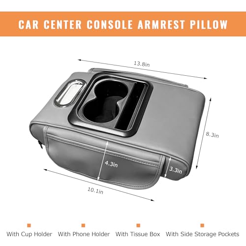 Car Center Console Armrest Pillow (Normal / Gray)