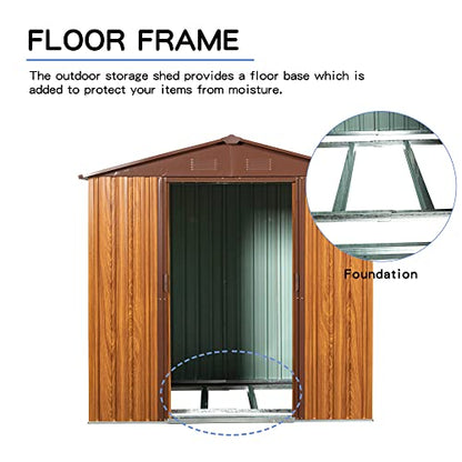 6x6 FT Outdoor Storage Shed (6x6 FT/No Window / Coffee)