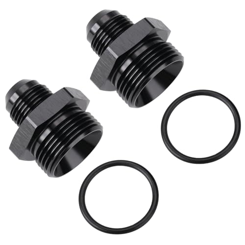 10AN Male Flare to 16AN ORB O (10AN to 16AN ORB / Black - 2PCS)